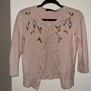 Small Pastel Pink Embroidered Cardigan